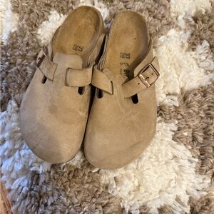Birkenstock Tan Buckle Mules